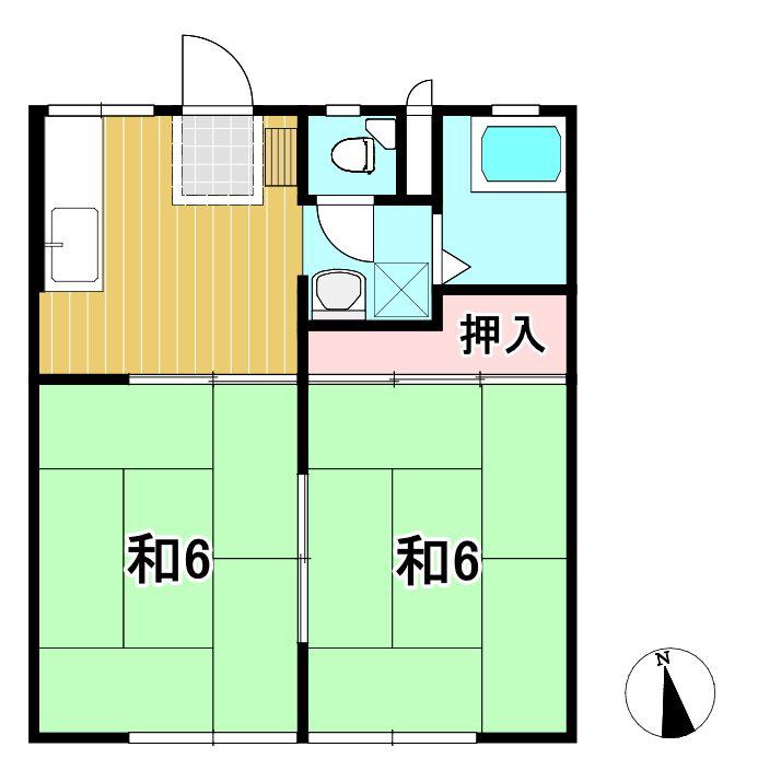 はたばしらハイツ(2K/1階)の間取り写真
