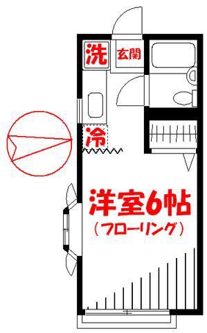 プチメゾン北条(ワンルーム/2階)の間取り写真