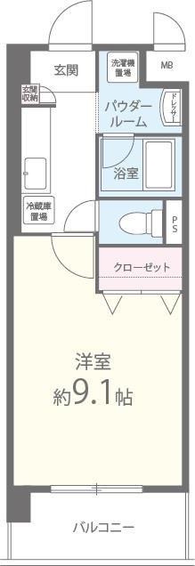 イストアール(1K/3階)の間取り写真