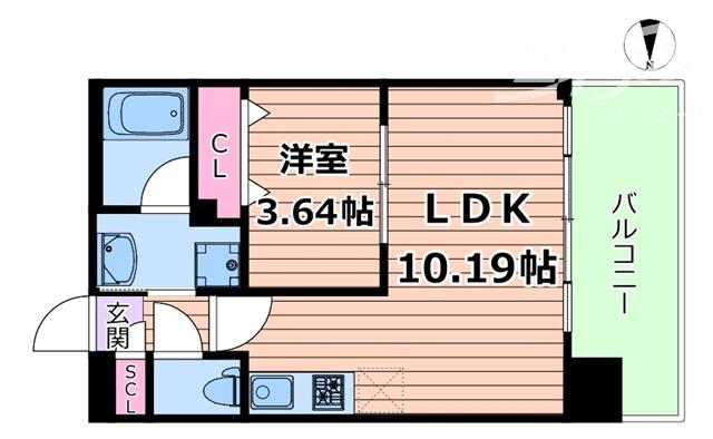 プレジオ御幣島(1LDK/8階)の間取り写真