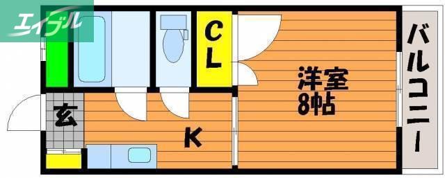 セリレ富町(1K/1階)の間取り写真