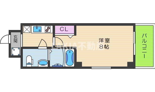 CO.LABO天王寺(1K/2階)の間取り写真