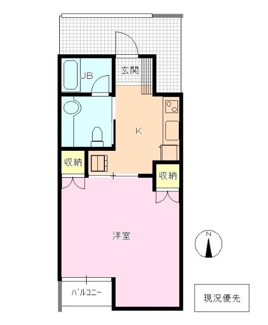 サンディハイツ鶴賀(1K/2階)の間取り写真