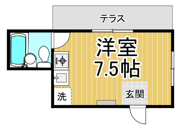 リベラール美園(ワンルーム/1階)の間取り写真