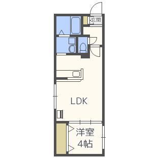 INFINITY南平岸(1LDK/1階)の間取り写真