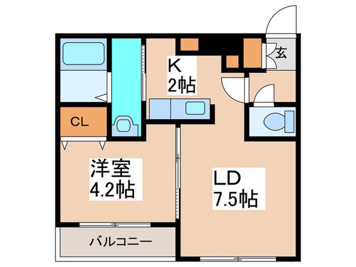 PLAN DE N18(1LDK/1階)の間取り写真