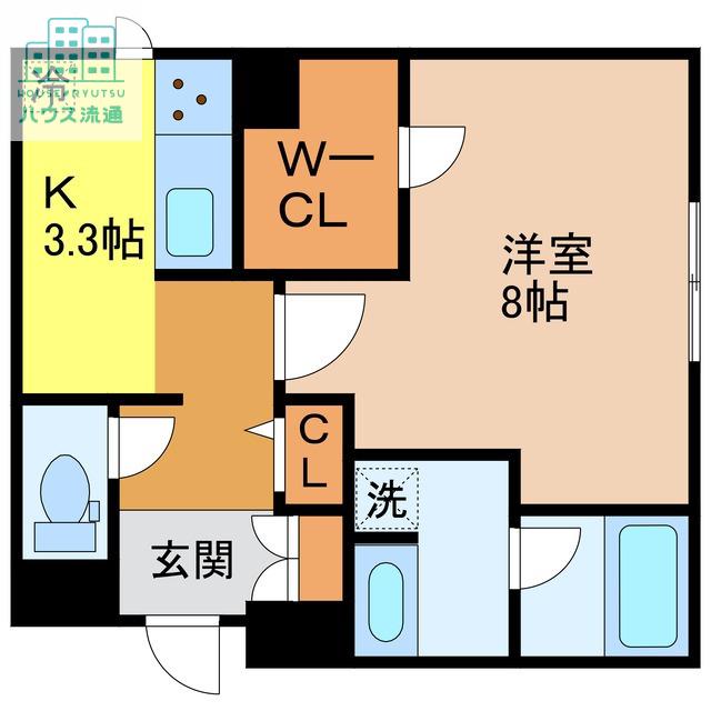 シャーメゾンパーチェ(1K/1階)の間取り写真