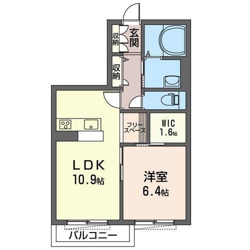 グリナージュII(1SLDK/1階)の間取り写真