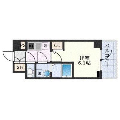 エスリード弁天町ノース RESIDENCE(1K/4階)の間取り写真