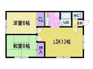 アーバンヒルズ(2LDK/3階)の間取り写真