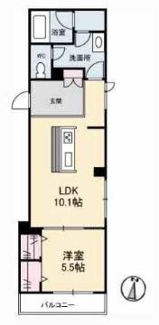 クロノス(1LDK/3階)の間取り写真