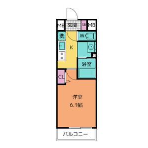 ラグゼナ上前津(1K/8階)の間取り写真