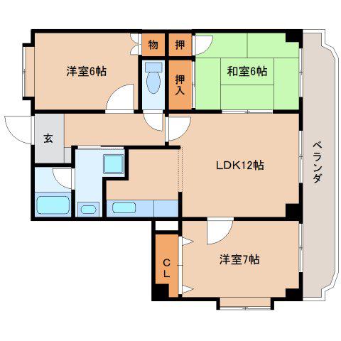 ビラ ヴェスタ(3LDK/3階)の間取り写真