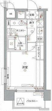 アクロス新宿(1K/8階)の間取り写真