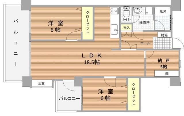 アンピールメゾン黒門(2SLDK/9階)の間取り写真