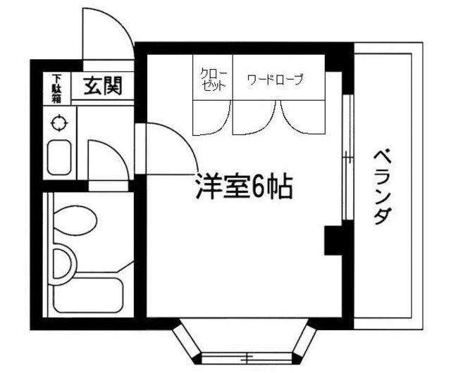 サンパレス矢向(1K/2階)の間取り写真