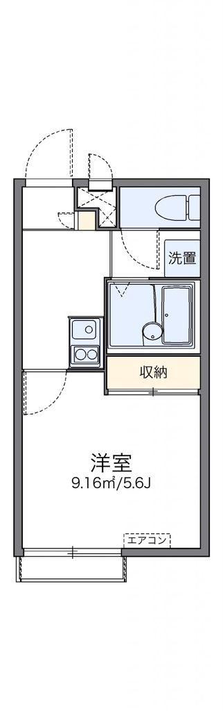 レオパレスラッキーサン横浜(1K/2階)の間取り写真