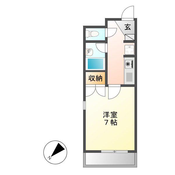 フォレスト318(1K/4階)の間取り写真
