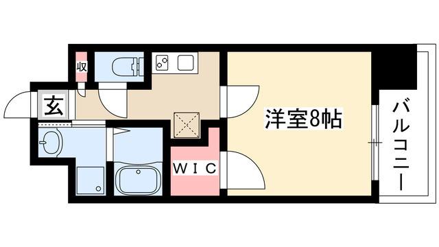 ヒルサイドコート(1K/5階)の間取り写真