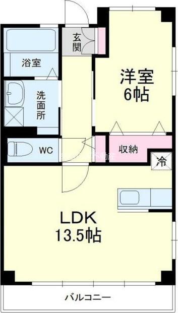ピュアー(1LDK/3階)の間取り写真