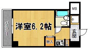 デリード塚本(ワンルーム/4階)の間取り写真