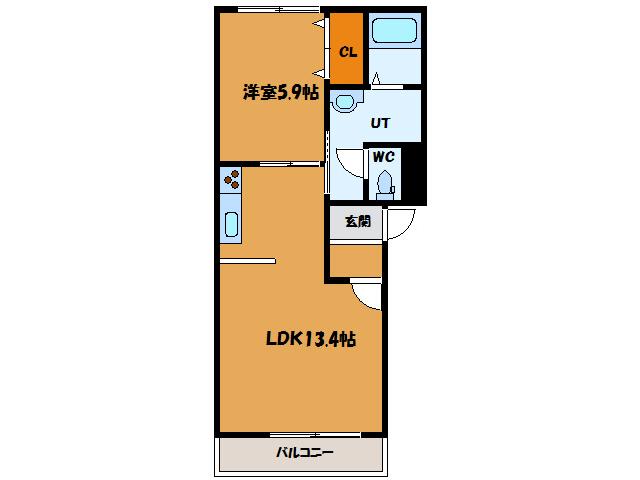 スペース富岡(1LDK/3階)の間取り写真