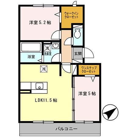 トレスベイア(2LDK/2階)の間取り写真