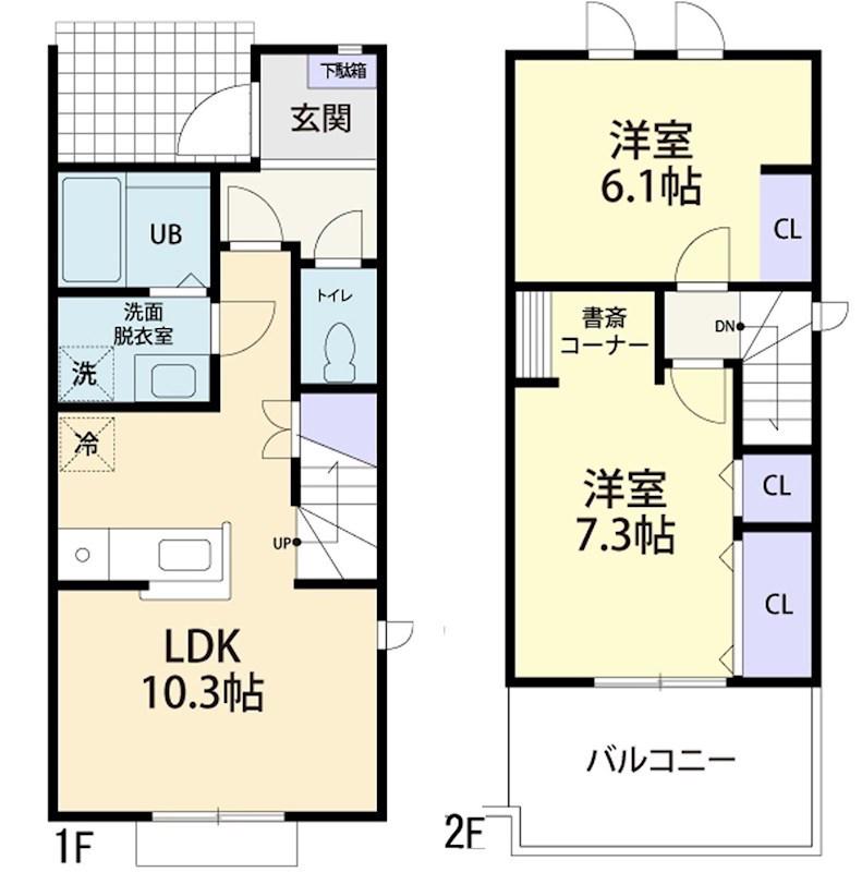 DOUX MAISON大野原 A(2LDK/1階)の間取り写真