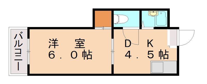 ハイネス壱番館(1DK/1階)の間取り写真