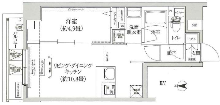 アイル プレミアム東京西新井(1LDK/2階)の間取り写真