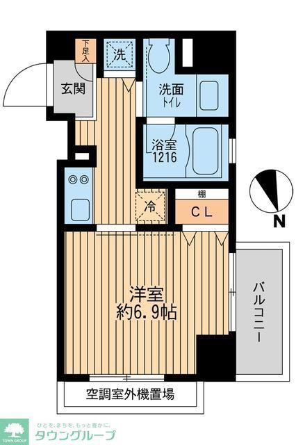 クリオ戸越銀座弐番館(1K/6階)の間取り写真