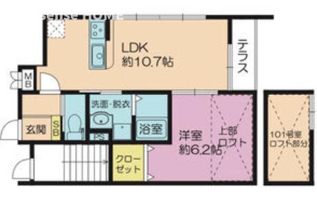 MASSIMO関目(1LDK/1階)の間取り写真