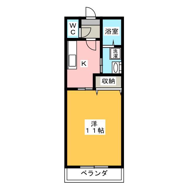 TOTO21(1K/2階)の間取り写真