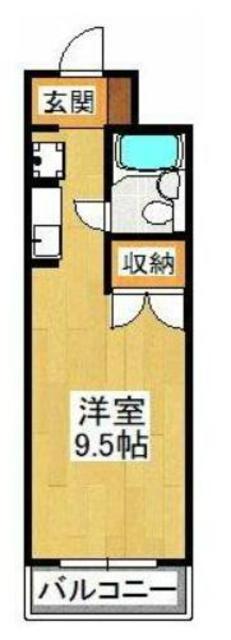 ヴィラ平成(1K/3階)の間取り写真