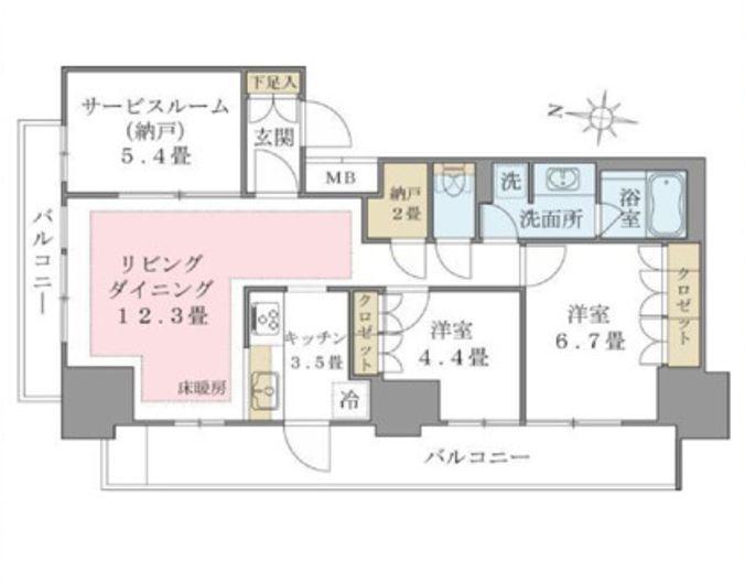 ブリリアイスト東雲キャナルコート(3LDK/11階)の間取り写真