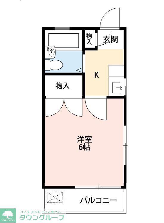 セイワハイツ(1K/2階)の間取り写真