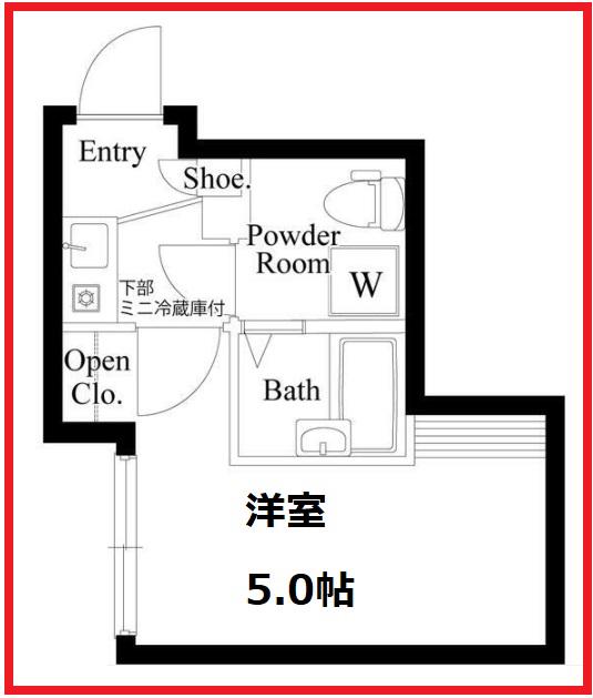 フォルトゥナ北千住(1K/3階)の間取り写真
