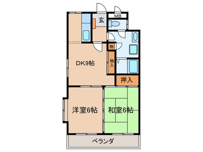 NAマンション II(2DK/2階)の間取り写真