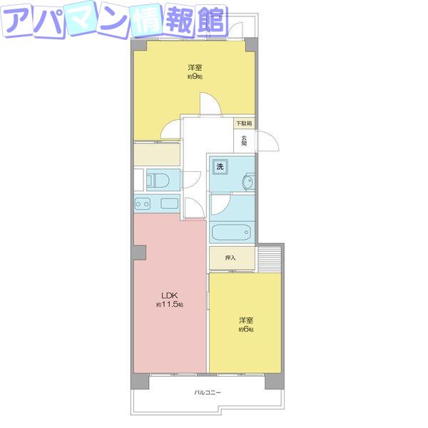 エクメーネ堀(2LDK/4階)の間取り写真