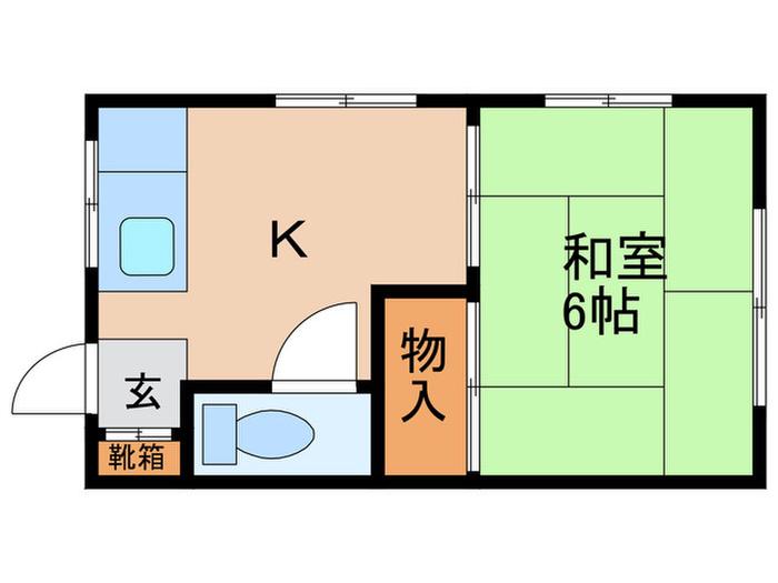 第五福寿荘(1K/1階)の間取り写真