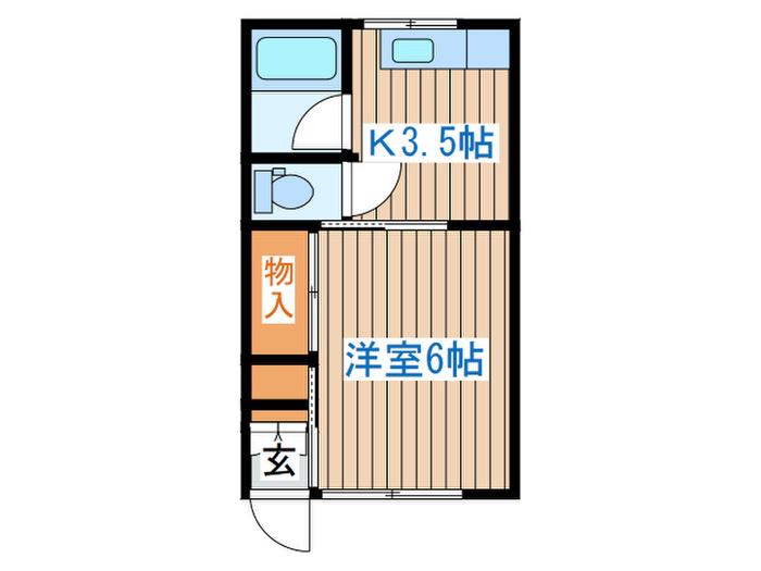 コーポブリッジサイド(1K/2階)の間取り写真