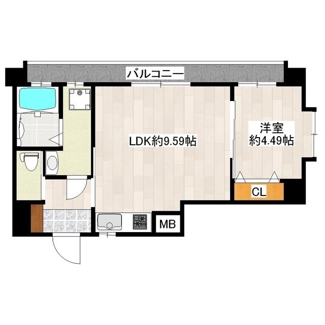 リラス吉塚駅東(1LDK/5階)の間取り写真
