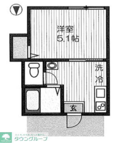 第73シンエイビル(1K/1階)の間取り写真