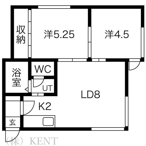 ガーデンコート西野(2LDK/2階)の間取り写真