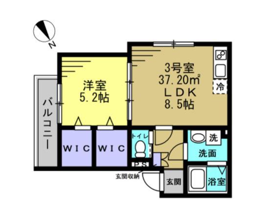 TSR京成津田沼(1LDK/1階)の間取り写真