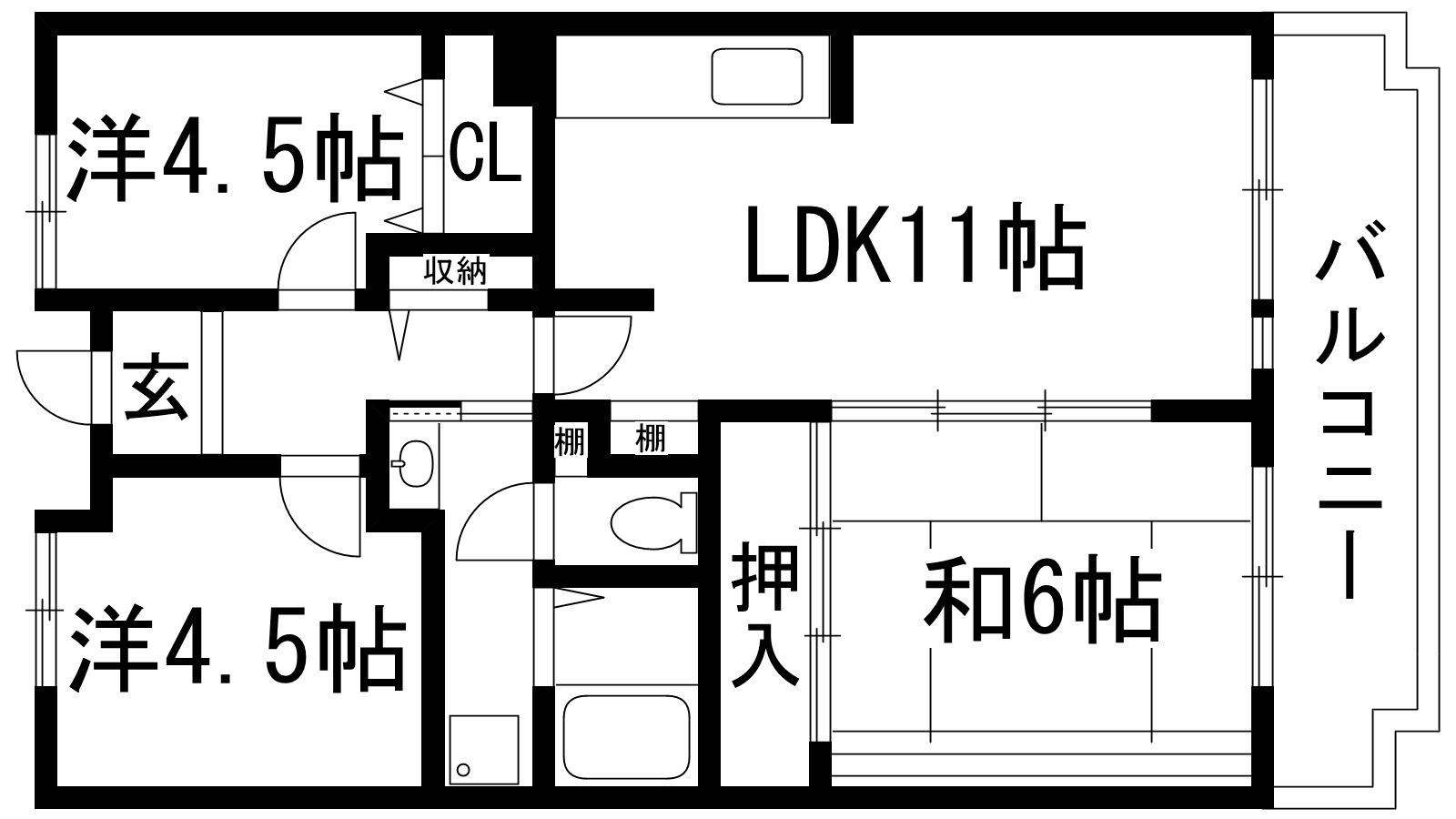 アルビス寺本2(3LDK/5階)の間取り写真