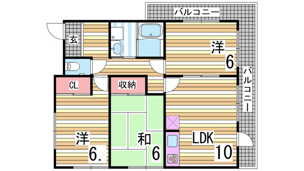 レジデンスエイト(3LDK/4階)の間取り写真