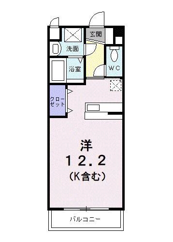 ヴィラ ルミノーソ C(ワンルーム/3階)の間取り写真