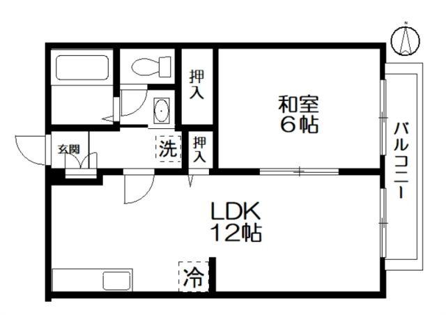 PEARサンビレッジ北中沢A(1LDK/2階)の間取り写真