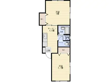 センセール四季(2K/1階)の間取り写真